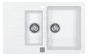 CADIT 70 kol.  11 WHITE (790x500) Granital 1 compartment sink. with POP-UP 3 1/2 siphon"