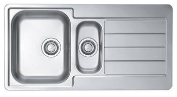 LINE 10 SAT Standard 98x50 1 1/2K inset sink with plug drain fi114 with trap