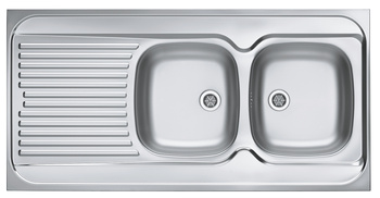 CLASSIC 100 P LEN 120x60 2K overlay sink with drainer + siphon