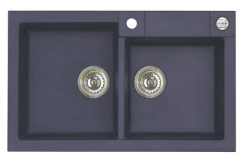 ROCK 90 kol. 05 twilight (78x48) Granital 2kom sink. with POP-UP siphon