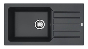 NIAGARA 90 kol. 91 BLACK Granital 1K inset sink with manul siphon 3 1/2"