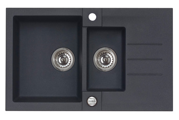 ROCK 70 kol. 91 black (78x48) Granital 1.5kom sink. with POP-UP siphon