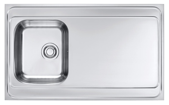 CLASSIC Pro 70 SAT 100x60 1K overlay sink with drainer + stopper drain with siphon