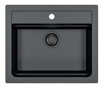 ATROX 30 BLACK EDITION kol. 91 BLACK Granital 1 compartment sink. with manual siphon 3 1/2" - SIPHON BLACK