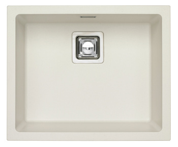 QUADRIX 50 colors. 11 white (56x46) Granital+ sink with POP-UP siphon