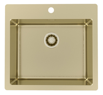 Monarch PURE 70 GOLD QC steel sink 565x525mm Quick Close drain