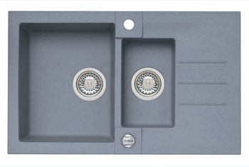 ROCK 70 kol. 04 steel (78x48) Granital+ 1.5kom sink. with POP-UP siphon