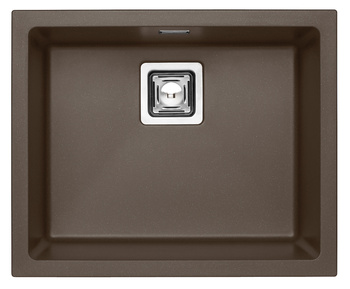 QUADRIX 50 colors. 03 chocolate (56x46) Granital+ sink with POP-UP siphon