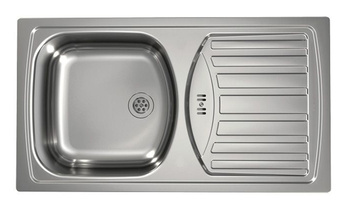 BASIC 150 SAT 78x43.5 1K inset sink + stopper drain with trap 