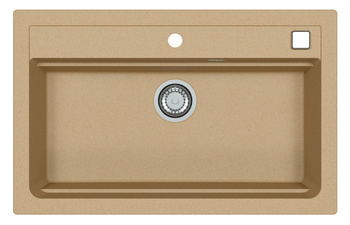 ATROX 40 kol. 55 BEige Granital sink (790 x 500) 1 compartment. with POP-UP 3 1/2 siphon"