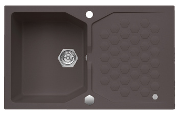 SENSUAL 30 colors. 03 chocolate (85x52) Granital+ 1kom sink. with POP-UP siphon