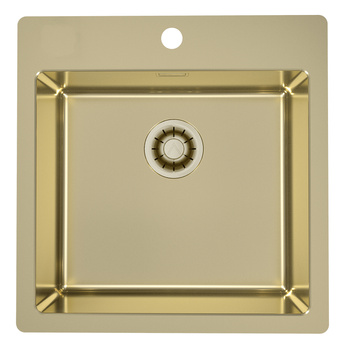Monarch PURE 30 GOLD QC steel sink 515x525mm Quick Close drain
