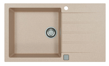 CADIT 40 kol.  22 PIASK (860x500) Granital 1 compartment sink. with POP-UP 3 1/2 siphon"