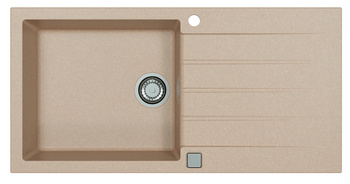CADIT 50 kol. 22 PIASEK (1000x500) Granital 1 compartment sink. with POP-UP 3 1/2 siphon"
