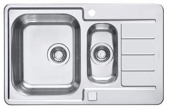 LINE MAXIM 70 FS SAT 790x500 1 1/2K inset sink with POP-UP drain with siphon trap