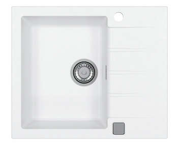 CADIT 10 kol.  11 WHITE (590x500) Granital 1 compartment sink. with POP-UP 3 1/2 siphon"
