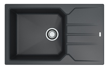 Record 40 kol.91 black (78x48) Granital sink with manual siphon