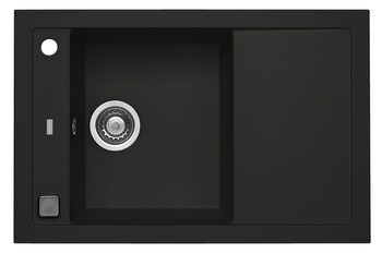FORMIC 30 colors. deep black (76x50) Granital sink with POP-UP siphon