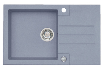 ROCK 130 kol. 04 steel (78x48) Granital 1 compartment sink. with POP-UP siphon