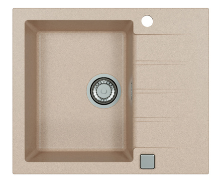 CADIT 10 kol.  22 PIASK (590x500) Granital 1 compartment sink. with POP-UP 3 1/2 siphon"
