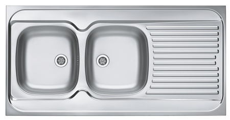CLASSIC 100 L SAT 120x60 2K overlay sink with drainer