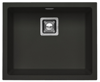 QUADRIX 50 kol. deep black (56x46) Zlew Granital+ z syfonem POP-UP