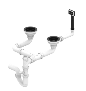 SYFON Fi 114 Manulany podwójny 2K CZARNY MAT