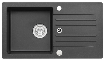 FOXTROT 130 kol.91 czarny (75x42) zlew Granital1kom z syfonem POP-UP