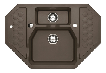 SENSUAL 60 kol. 03 chocolate (90x61) zlewl Granital+ narożny 1,5kom. z syfonem POP-UP