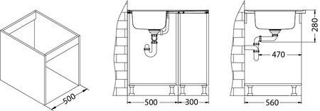 CLASSIC Pro 30 SAT 80x60 1K zlew nakładany z ociekaczem + syfon
