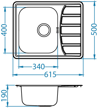 ZOOM MAXIM 10 SAT 61.5x50 1K inset sink with trap