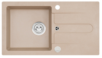 CANCAN 130 kol. 55 beż (42x75) zlew Granital z syfonem POP-UP
