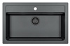 ATROX 40 BLACK EDITION kol. 91 BLACK Granital sink (790 x 500) 1 compartment. with manual siphon 3 1/2" - SIPHON BLACK