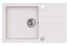 ROCK 130 kol. 11 white (78x48) Granital 1 compartment sink. with POP-UP siphon