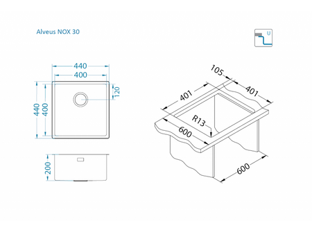 Nox 30 FS/U Satin underslung chambers