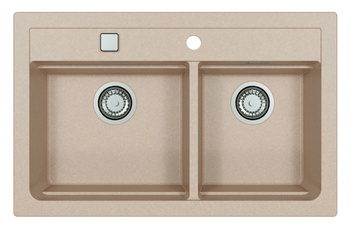 ATROX 50 kol. 22 piasek zlew Granital 2 kom. z syfonem POP-UP 3 1/2"