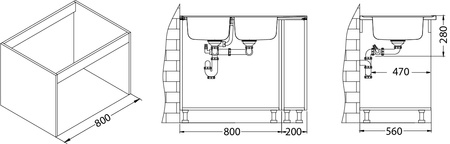 CLASSIC Pro 80 SAT 100x60 2K overlay sink with drainer + siphon
