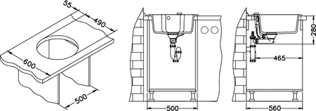 NIAGARA 10 kol. 55 beż (Ø 51) Granital zlew 1kom. z syfonem POP-UP