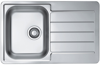 LINE MAX 80 SATIN steel sink 790x500 with pop-up siphon 860 x 50
