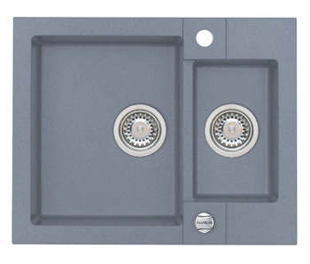 ROCK 80 kol. 04 steel (59,5x47,5) zlew Granital+ 1,5kom. z syfonem POP-UP