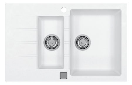 CADIT 70 kol. 11 WHITE (790x500) Granital 1 compartment sink. with POP-UP 3 1/2 siphon"
