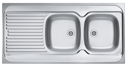 CLASSIC 100 P SAT 120x60 2K overlay sink with drainer