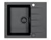 CADIT 10 BLACK EDITION kol. 91 BLACK (590x500) Granital 1 compartment sink. with POP-UP 3 1/2" siphon - SIPHON BLACK