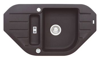 NIAGARA 60 kol. 91 czarny (90x50) Granital zlew narożny 1,5kom. z syfonem POP-UP