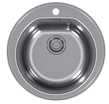 Monarch FORM 30 ANTRACYT fi51X18,5 1K zlew wpuszczany z odpływem zatyczkowym fi 114 z syfonem