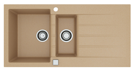 CADIT 80 kol.  55 BEige (1000x500) Granital 1.5 compartment sink. with POP-UP 3 1/2 siphon"
