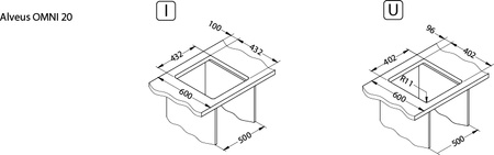 OMNI 20 G90 Deep Black (45x45) 1 compartment. with sat siphon.