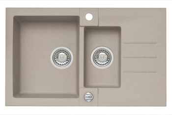 ROCK 70 kol. 02 pebble (78x48) Granital+ 1.5kom sink. with POP-UP siphon