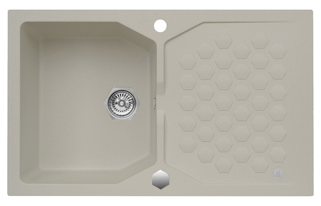 SENSUAL 30 kol. 02 pebble (85x52) zlew Granital+ 1kom. z syfonem POP-UP