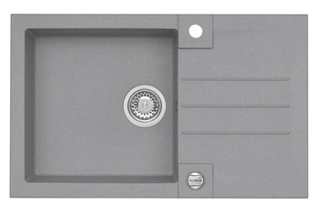 ROCK 130 kol. 81 beton (78x48) zlew Granital 1 kom. z syfonem POP-UP